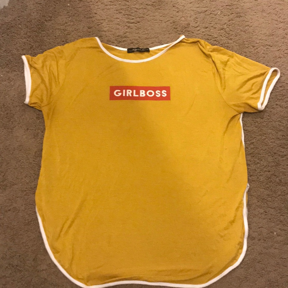 “Girl Boss” T-shirt - Burnt Orange with White Trim